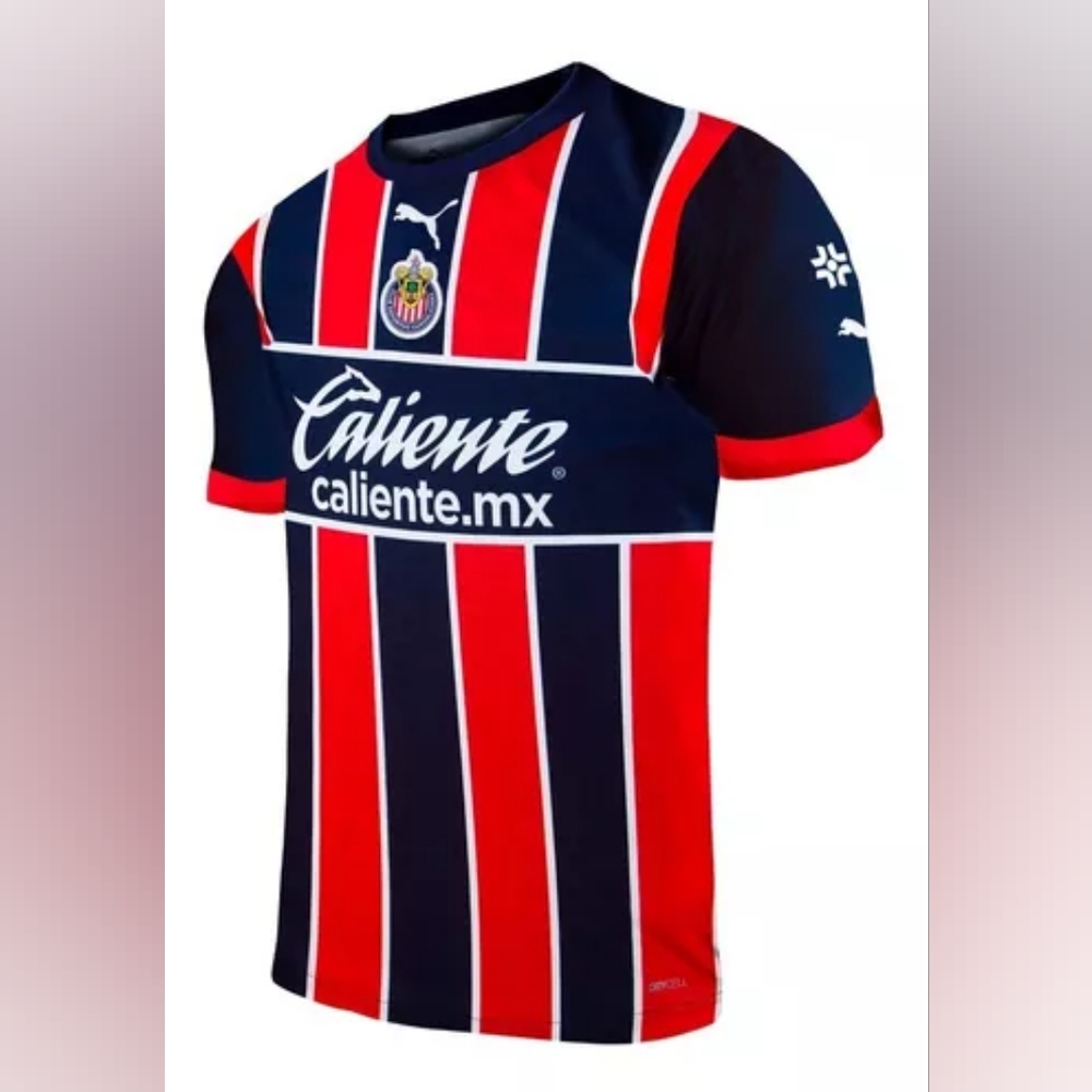 Puma Authentic Jersey Shirt  Red  Navy Blue